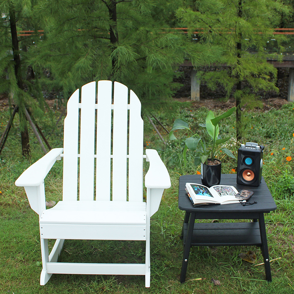 Černá TTM001 Outdoor HDPE Adirondack Matching Side Table - Patio Garden Police Side Table