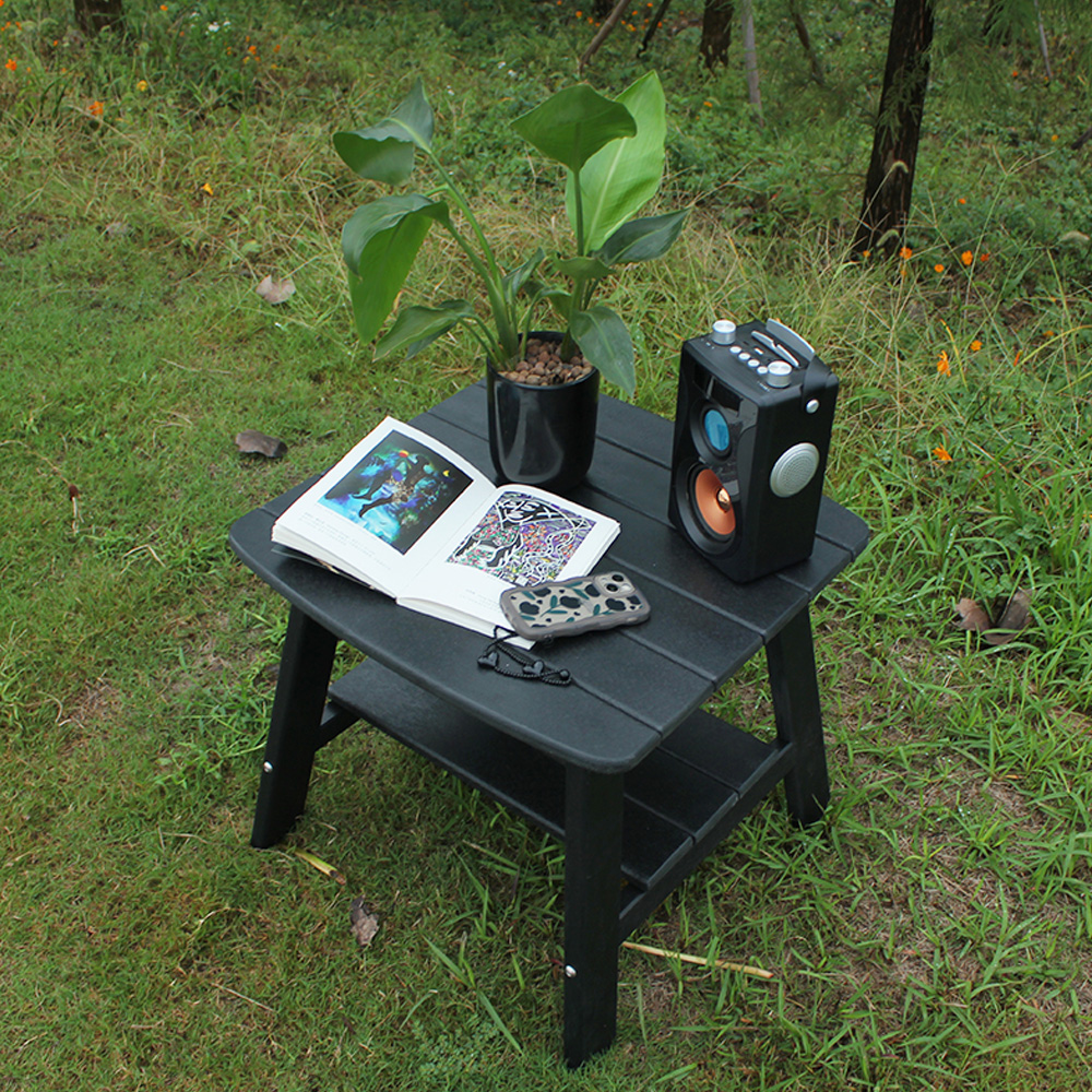 Černá TTM001 Outdoor HDPE Adirondack Matching Side Table - Patio Garden Police Side Table