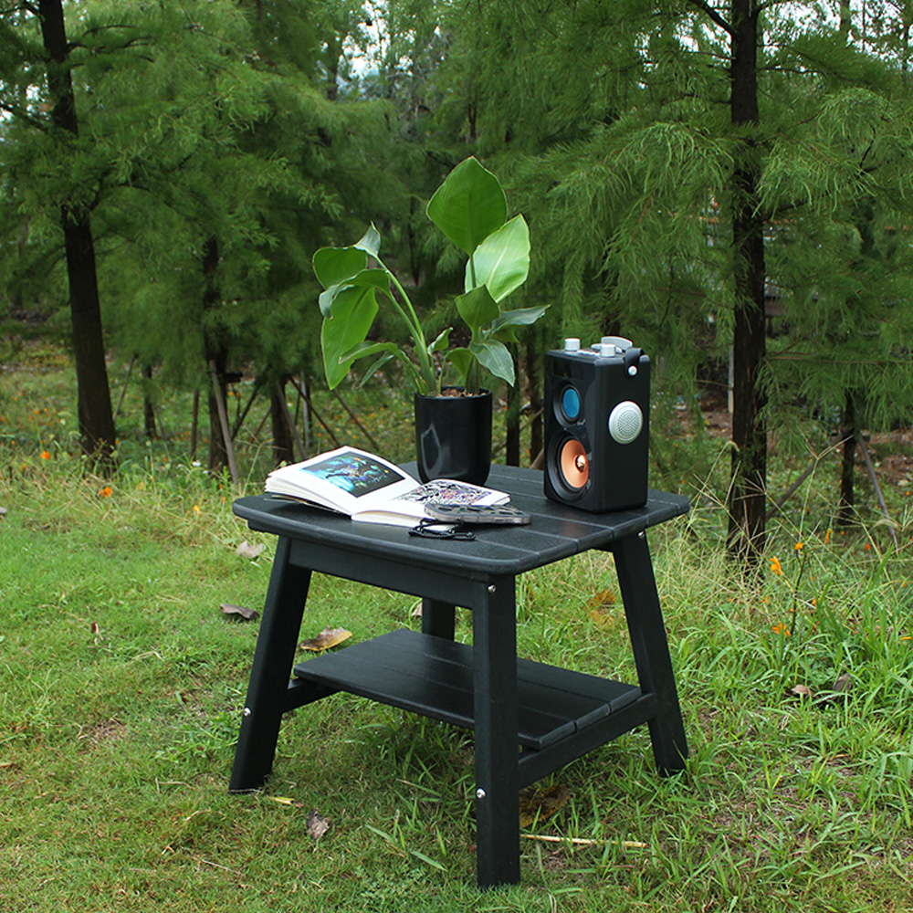 Černá TTM001 Outdoor HDPE Adirondack Matching Side Table - Patio Garden Police Side Table