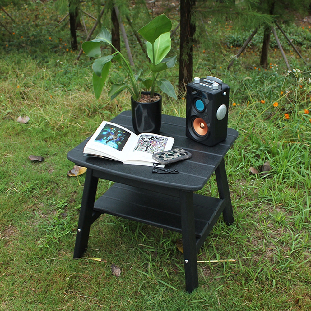 Černá TTM001 Outdoor HDPE Adirondack Matching Side Table - Patio Garden Police Side Table