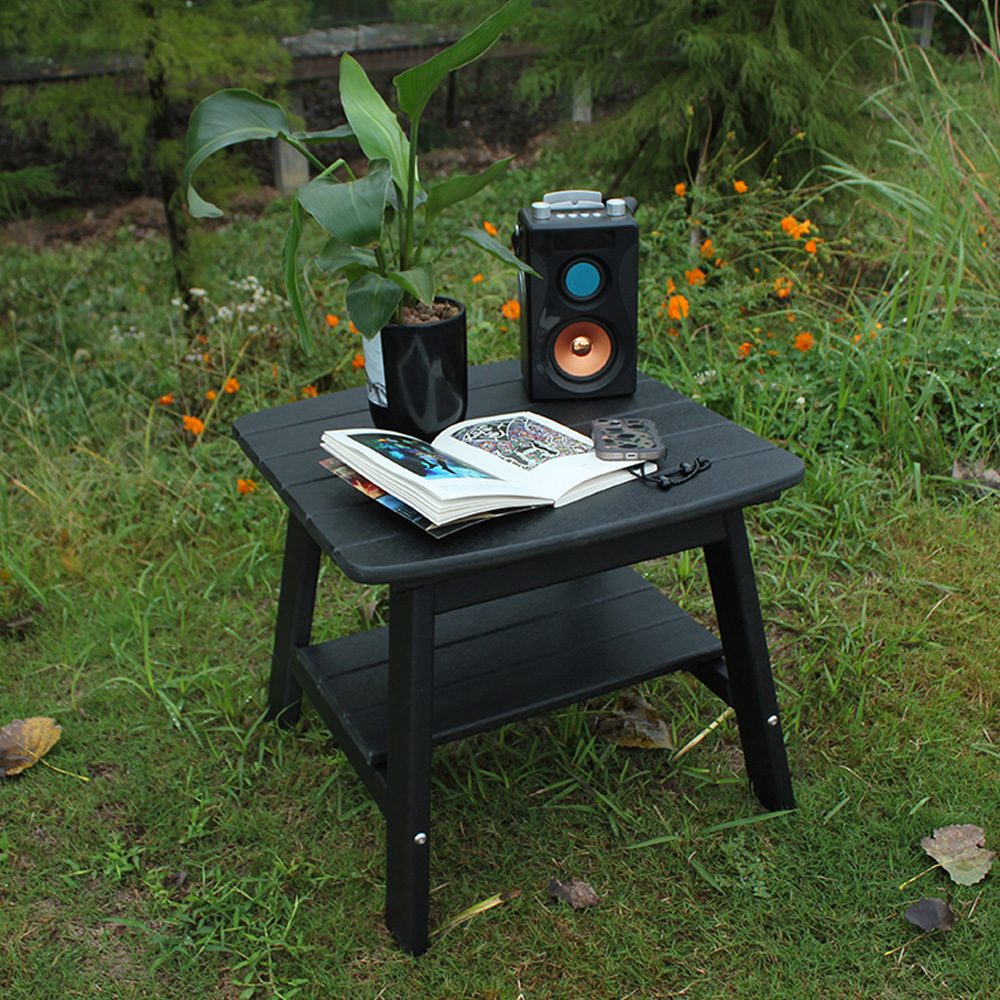 Černá TTM001 Outdoor HDPE Adirondack Matching Side Table - Patio Garden Police Side Table