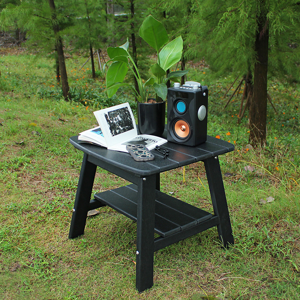 Černá TTM001 Outdoor HDPE Adirondack Matching Side Table - Patio Garden Police Side Table